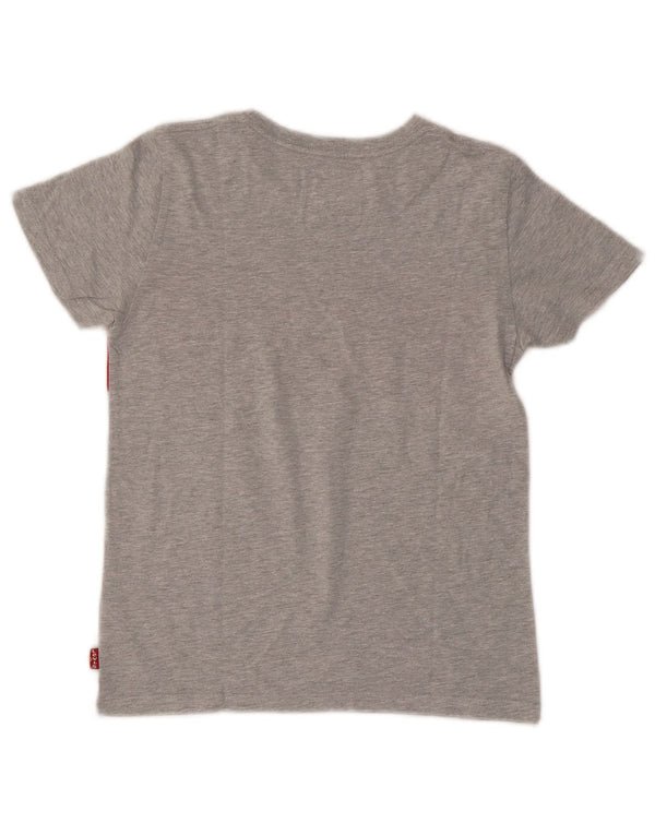 LEVI'S Boys Graphic T-Shirt Top 9-10 Years Grey Flecked Cotton