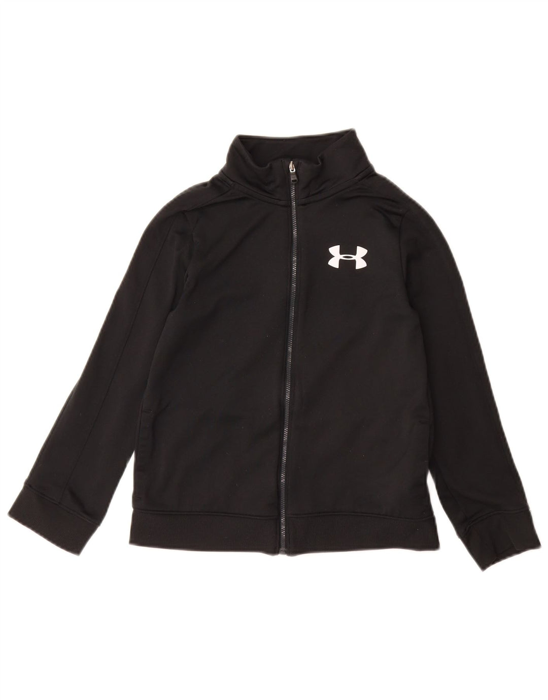 UNDER ARMOUR Girls Tracksuit Top Jacket 7-8 Years Small  Black Polyester
