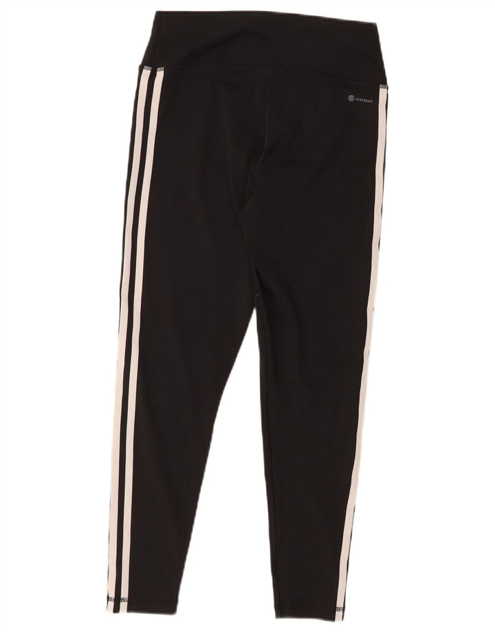 ADIDAS Womens Aeroready Leggings UK 12/14 Medium  Black Polyester
