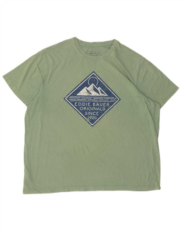 EDDIE BAUER Mens Graphic T-Shirt Top 2XL Green Cotton