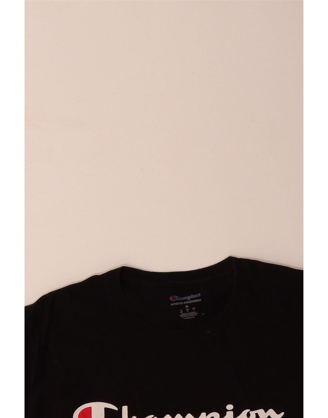 CHAMPION Mens Graphic T-Shirt Top Medium Black Cotton