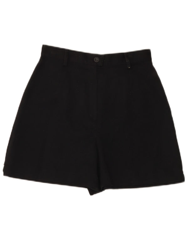 Vintage Womens High Waist Casual Shorts Small W26 Black Polyester