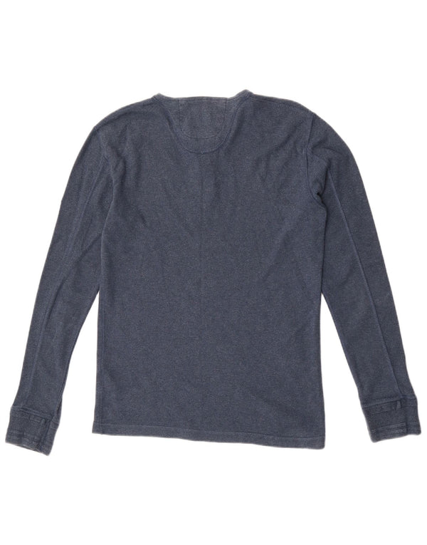 Superdry Mens Top Long Sleeve Medium Blue Cotton