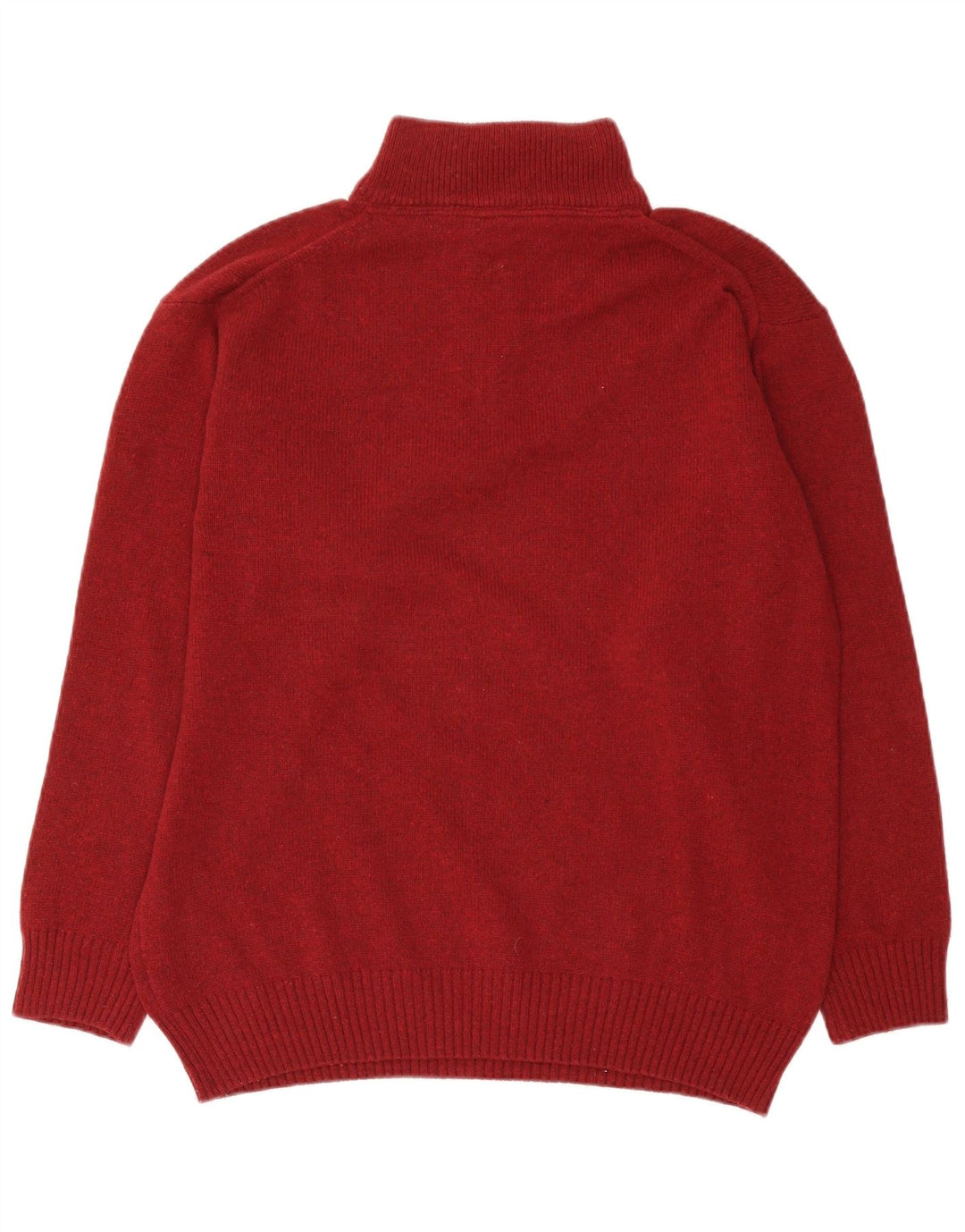 Murphy & Nye Mens Zip Neck Jumper Sweater Medium Burgundy Wool
