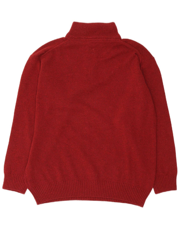 Murphy & Nye Mens Zip Neck Jumper Sweater Medium Burgundy Wool
