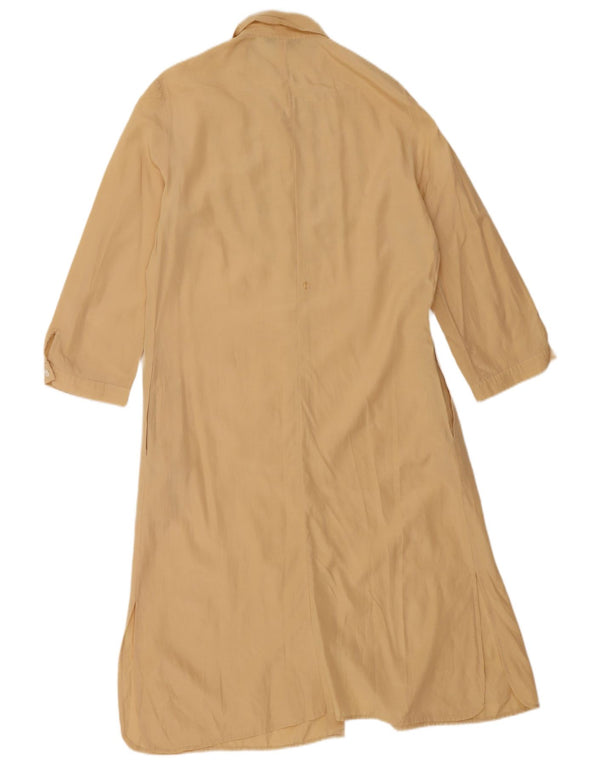Les Copains Womens 3/4 Sleeve Shirt Dress UK 46 Large Beige