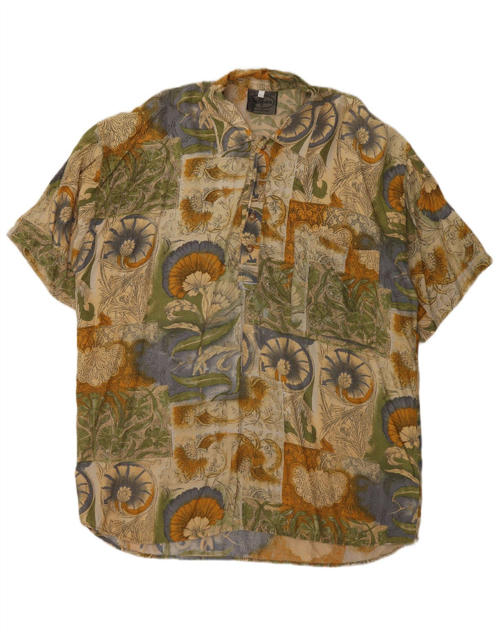 Vintage Mens Pullover Shirt IT 52 Large Multicoloured Patchwork