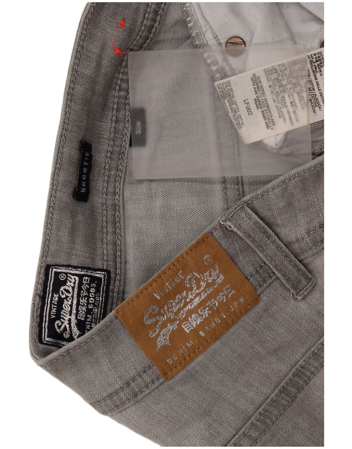 Superdry Womens Denim Shorts W30 Medium Grey Cotton