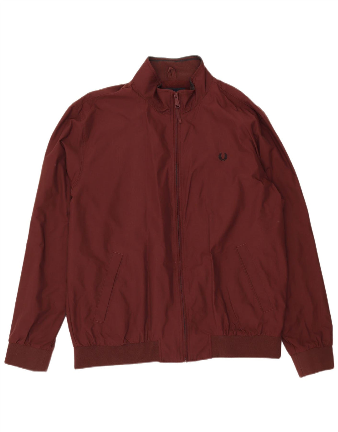 FRED PERRY Mens Bomber Jacket UK 42 XL Burgundy Polyamide