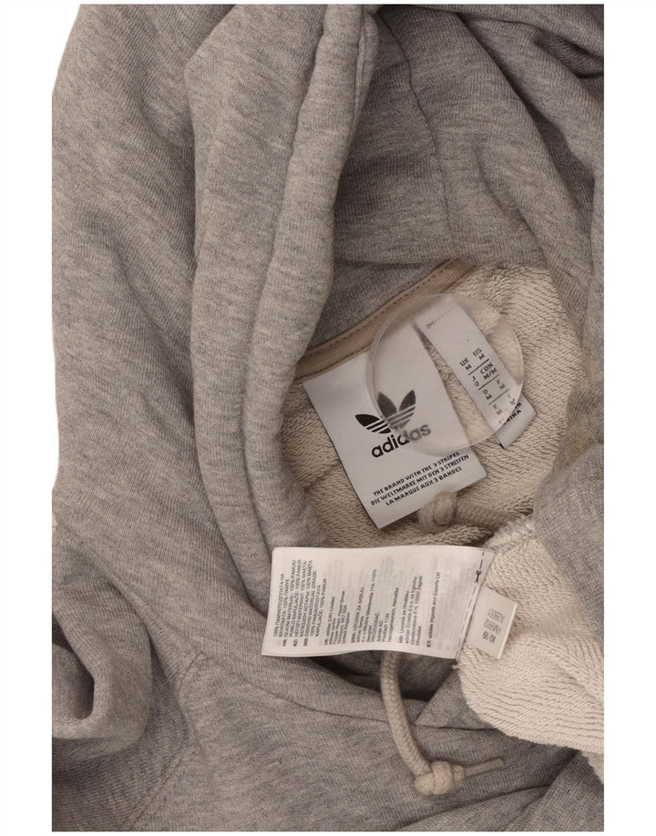 Adidas Mens Graphic Hoodie Jumper Medium Grey Cotton
