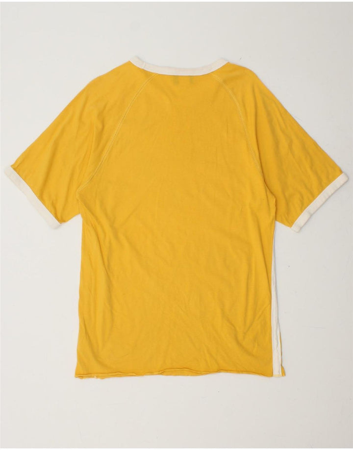 REEBOK Mens Graphic T-Shirt Top Medium Yellow Cotton