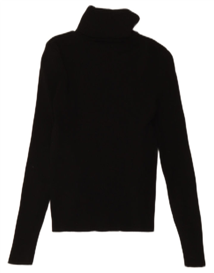 Zara Womens Roll Neck Jumper Sweater UK 8 Small Black Polyamide