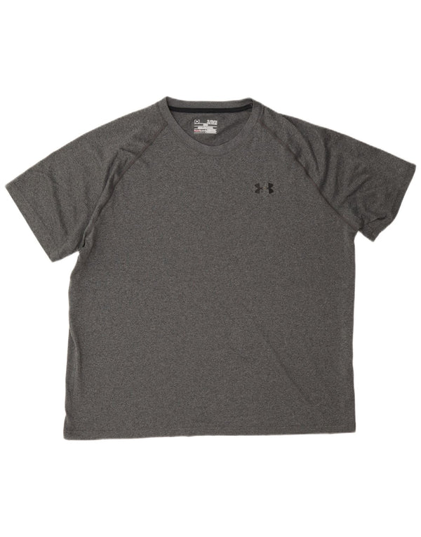 Under Armour Mens Heat Gear T-Shirt Top XL Grey Flecked