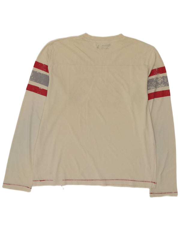 Woolrich Mens Graphic Top Long Sleeve Large Beige Cotton