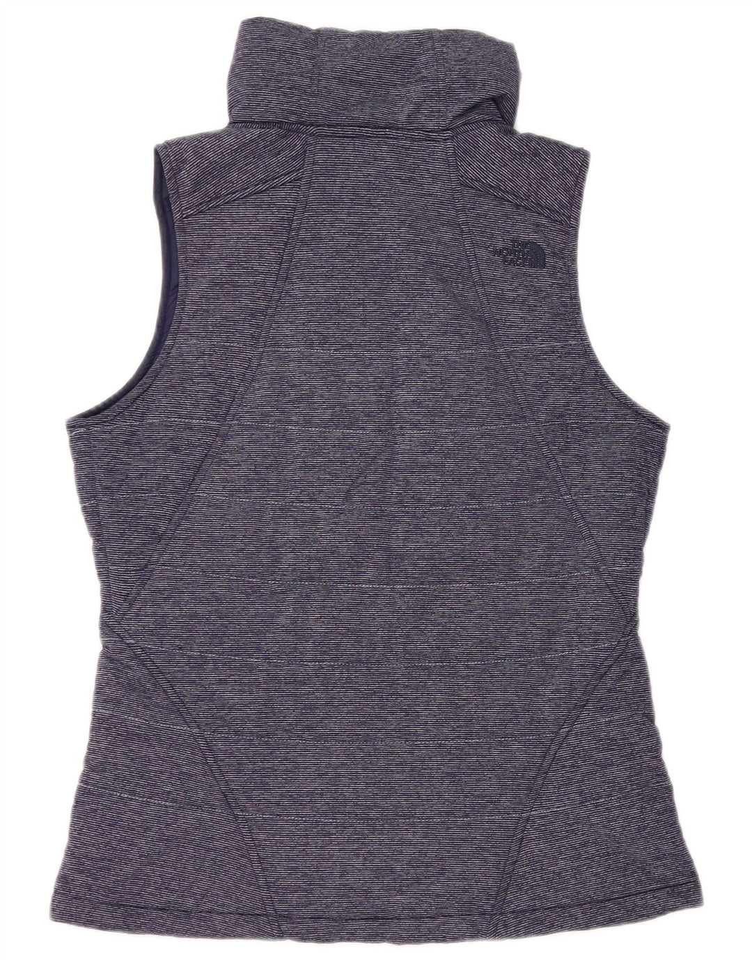 THE NORTH FACE Womens Padded Gilet UK 14 Medium Navy Blue Pinstripe