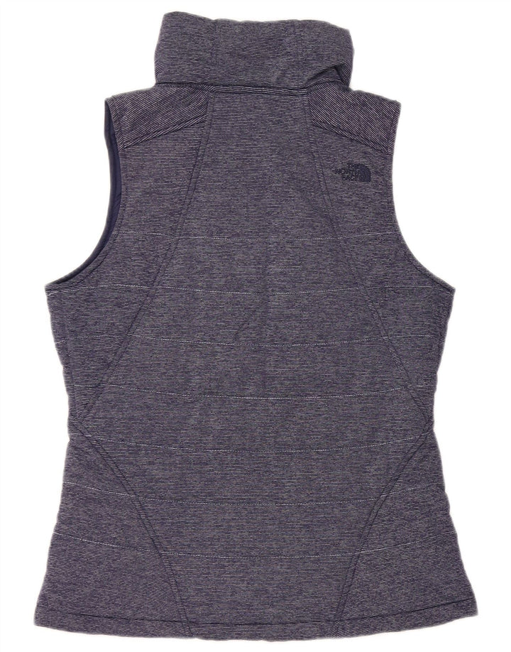 THE NORTH FACE Womens Padded Gilet UK 14 Medium Navy Blue Pinstripe