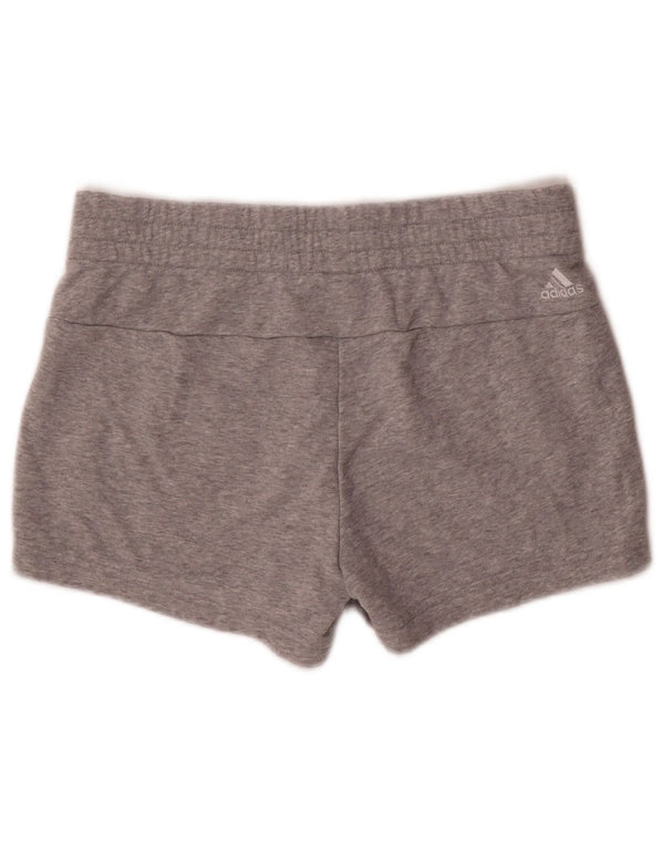 Adidas Womens Graphic Sport Shorts UK 8/10 Small  Grey Cotton