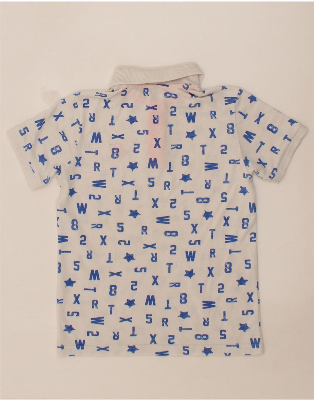 BENETTON Boys Graphic Polo Shirt 11-12 Years White Vintage Benetton and Second-Hand Benetton from Messina Hembry 
