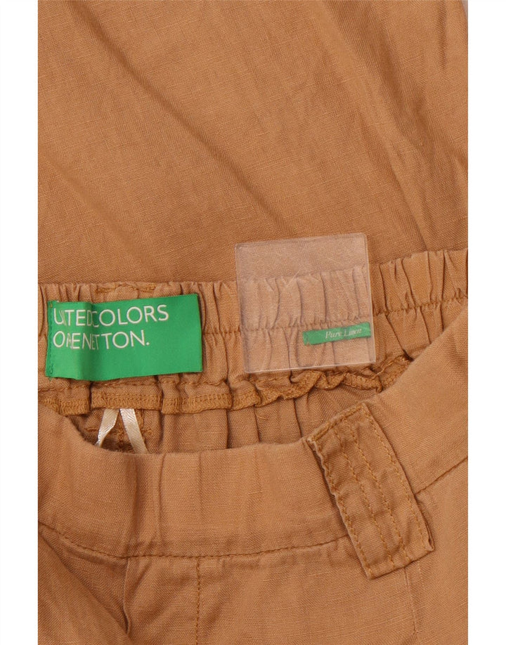 BENETTON Womens Chino Shorts W30 Medium Brown Linen