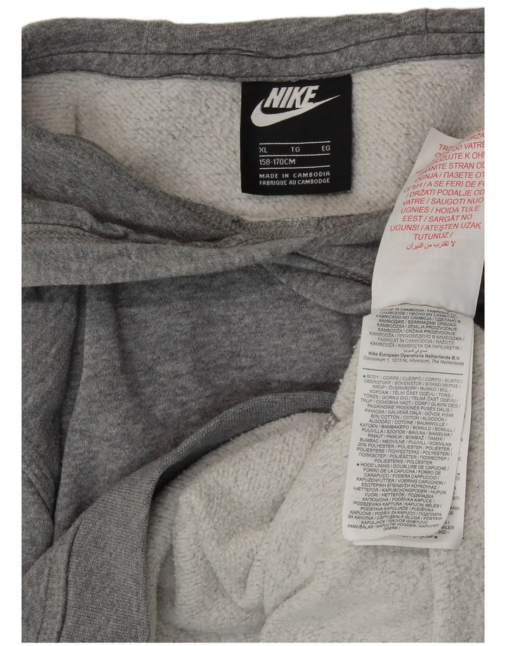 Nike Boys Hoodie Jumper 13-14 Years XL Grey Cotton