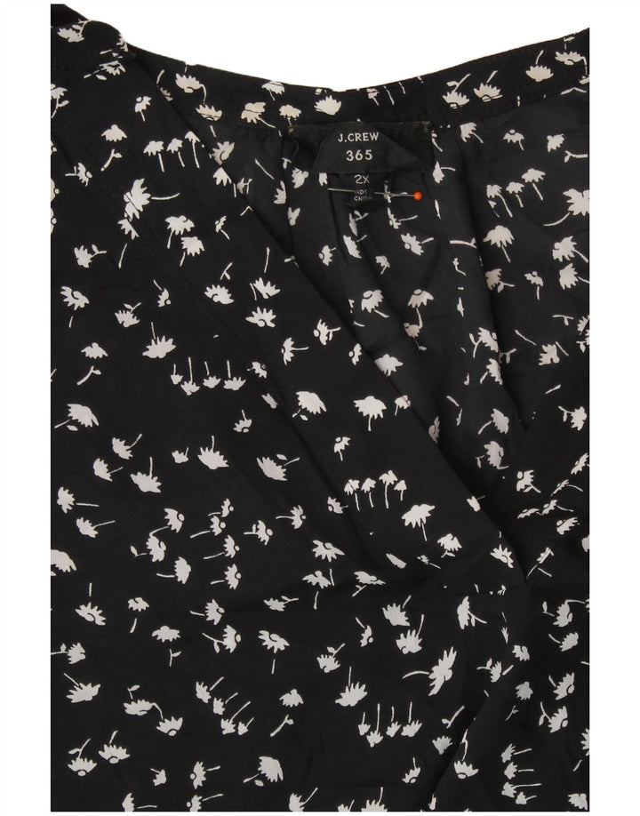 J. CREW Womens 365 Sleeveless Blouse Top UK 20 2XL Black Floral Polyester