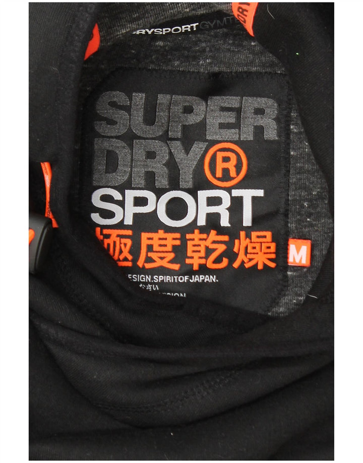 SUPERDRY Mens Graphic Hoodie Jumper Medium Black Polyester