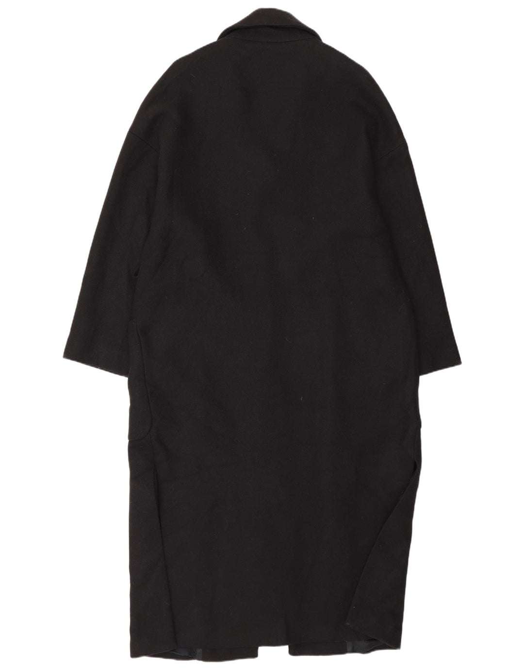 Zara Womens Oversized Overcoat UK 14 Medium Black Wool