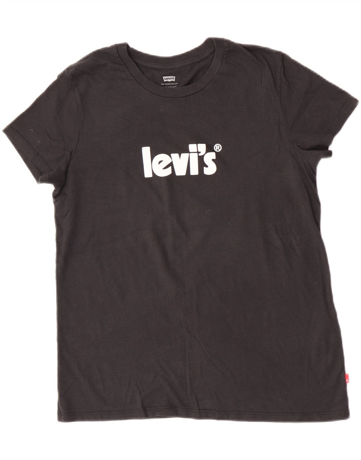 Levi's Womens Graphic T-Shirt Top UK 14 Medium Black Cotton