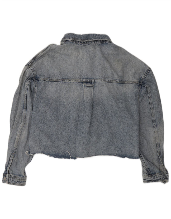 All Saints Womens Oversized Denim Jacket UK 10 Small Blue Cotton