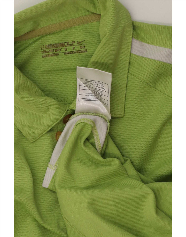 Nike Mens Polo Shirt Small Green Colourblock Polyester