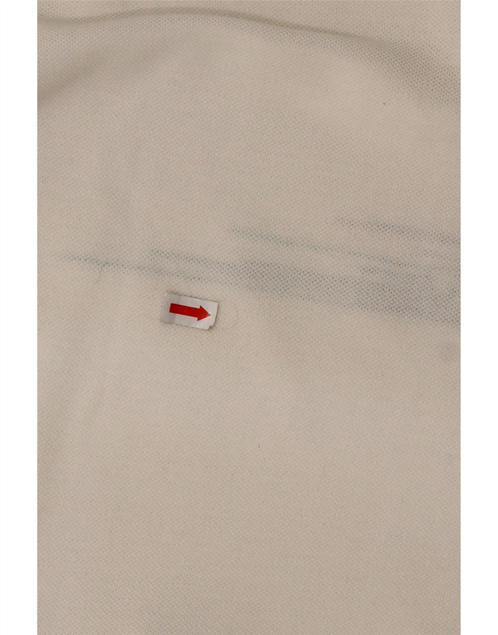 LACOSTE Mens Polo Shirt Size 3 Small White Cotton