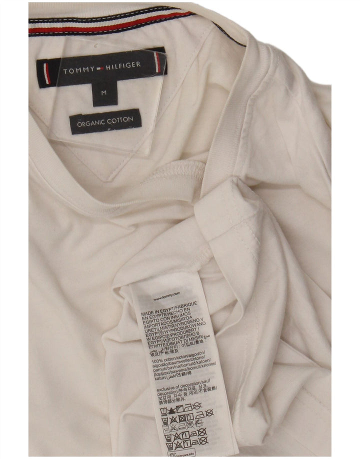 Tommy Hilfiger Mens T-Shirt Top Medium White Cotton