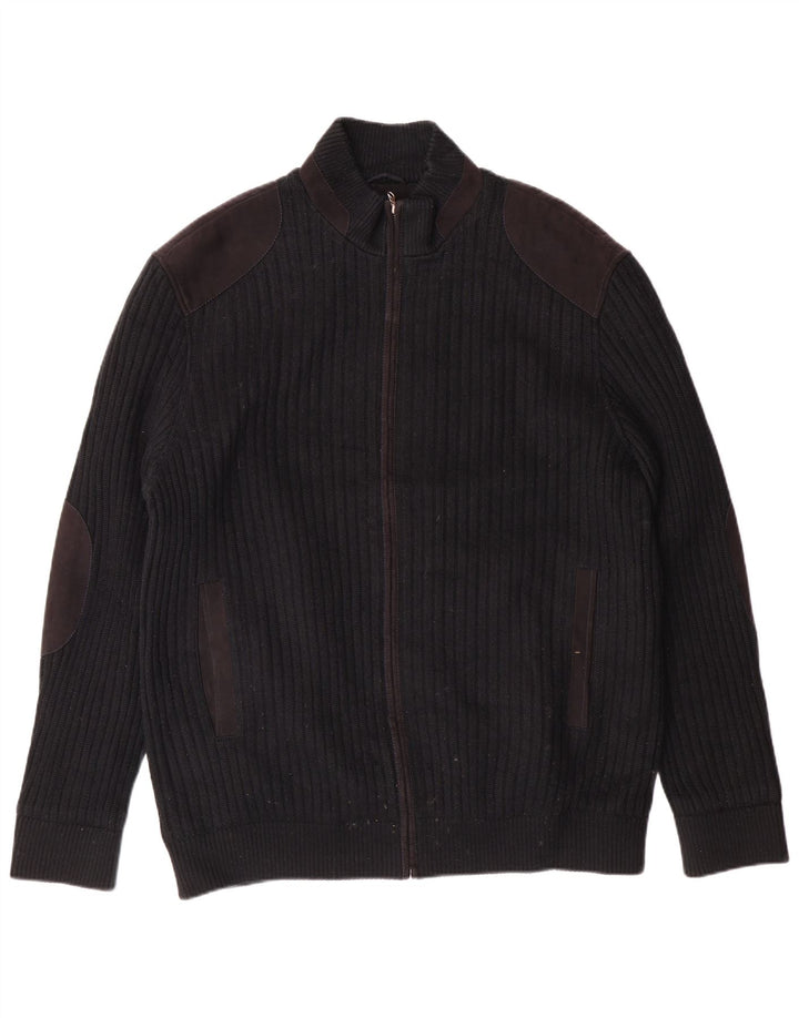 Pierre Cardin Mens Cardigan Sweater IT 56 XL Black Polyester