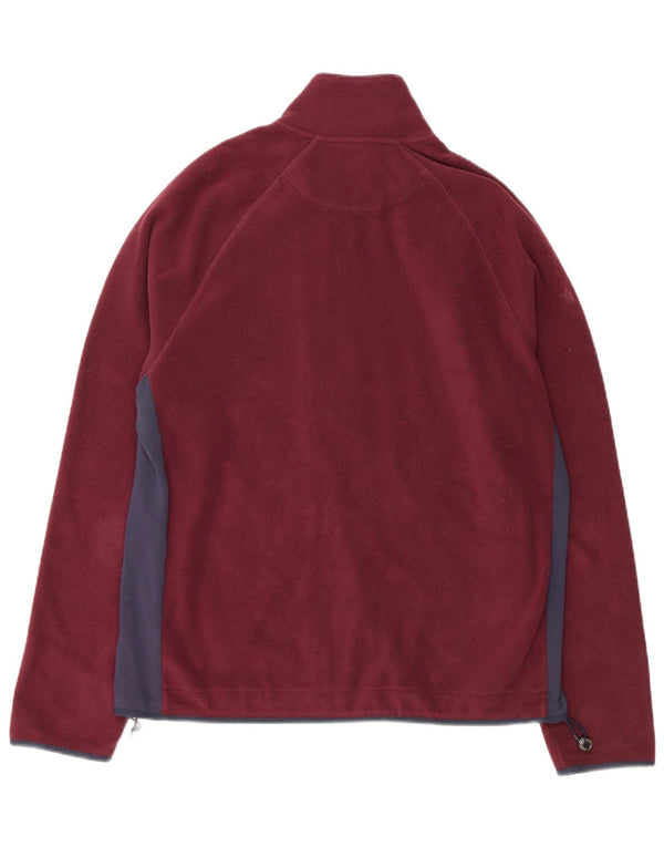 MICHAEL KORS Mens Fleece Jacket UK 40 Large Burgundy Colourblock Polyester