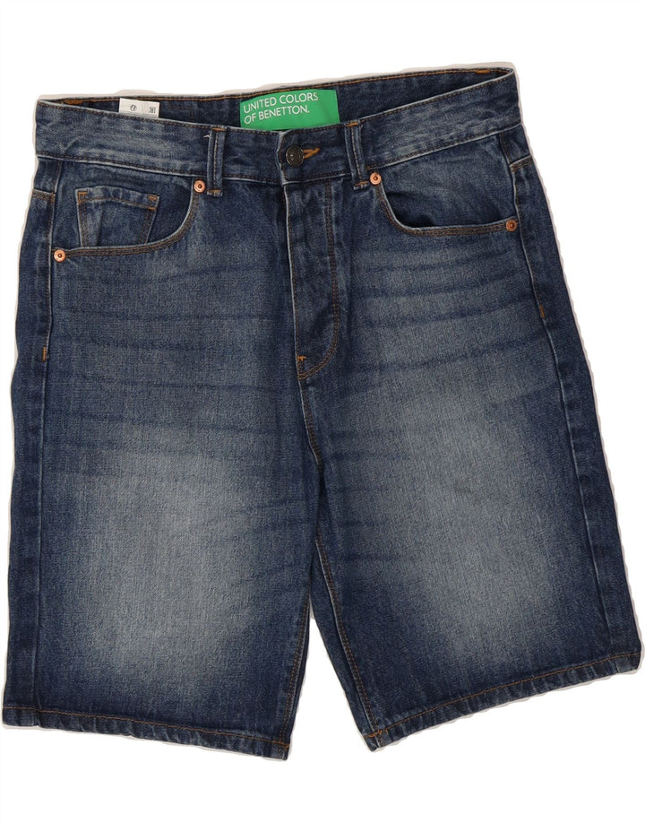 BENETTON Mens Denim Shorts W32 Medium  Blue Cotton Vintage Benetton and Second-Hand Benetton from Messina Hembry 