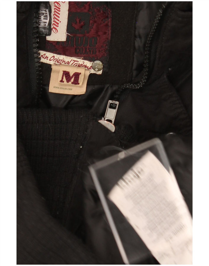 KHUJO Womens Hooded Parka Jacket UK 12 Medium Black Polyester