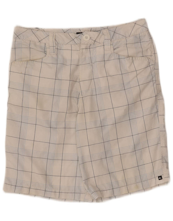 QUIKSILVER Mens Graphic Casual Shorts W30 Medium White Check Polyester
