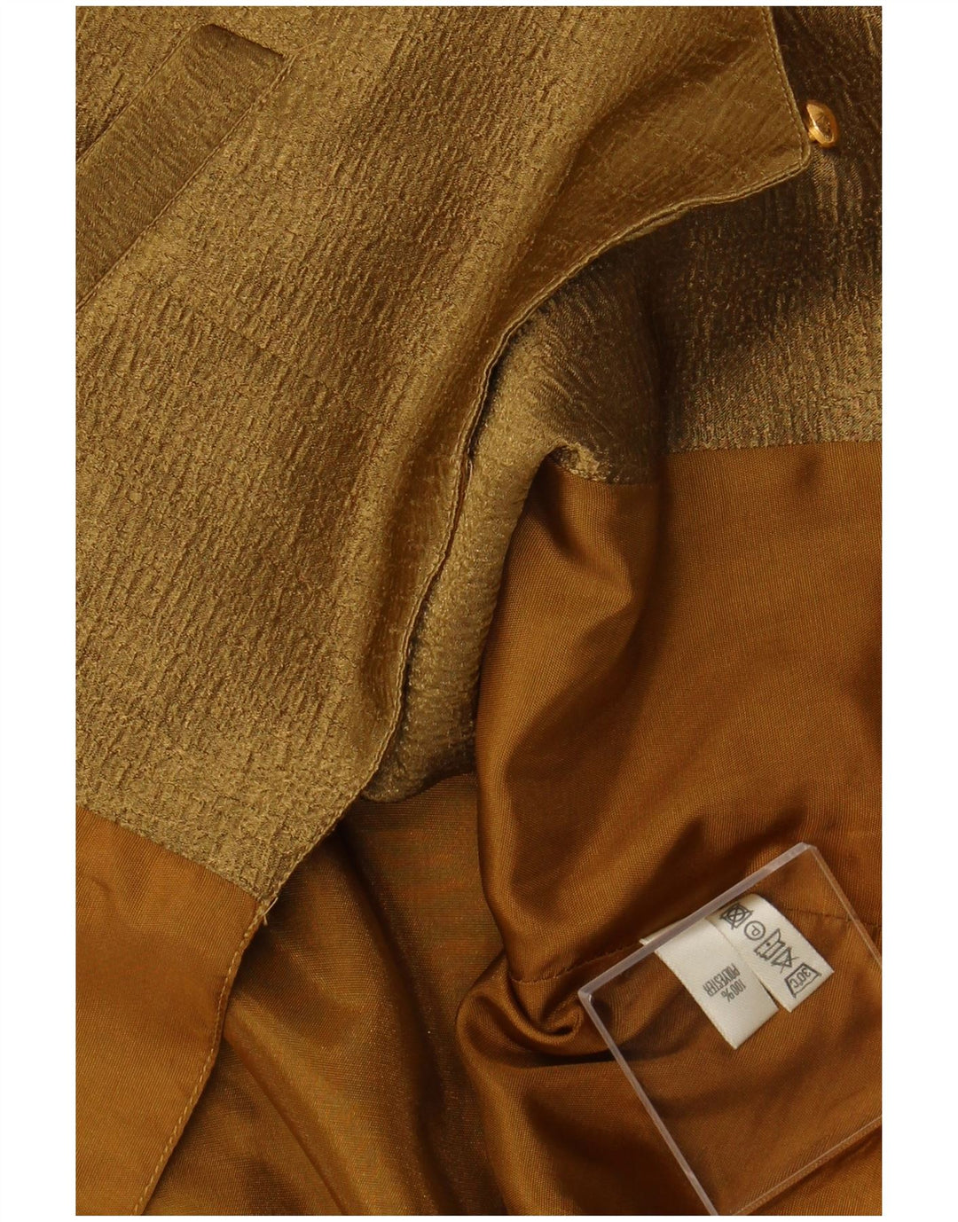 VINTAGE Womens Waistcoat UK 14 Medium Khaki Floral Polyester