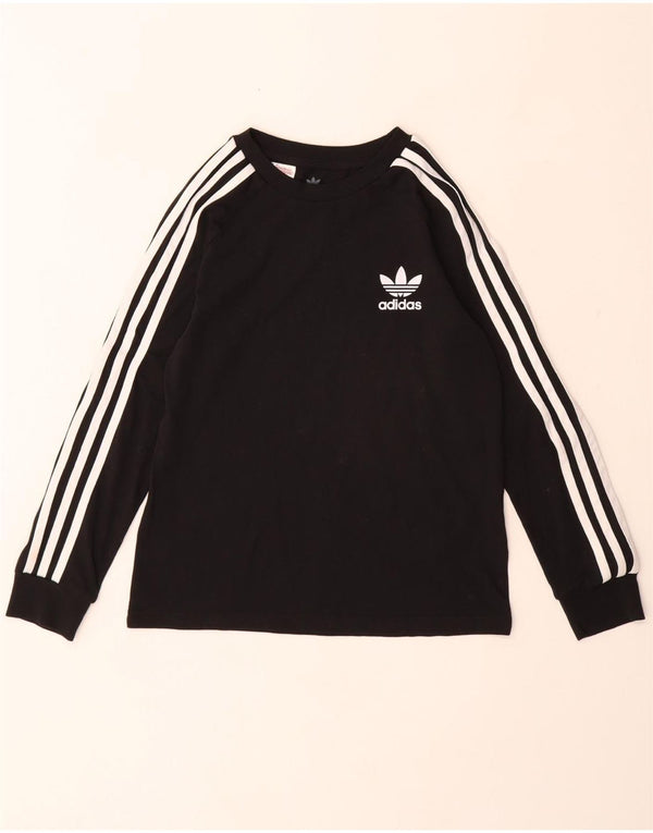 ADIDAS Girls Top Long Sleeve 9-10 Years Black Cotton