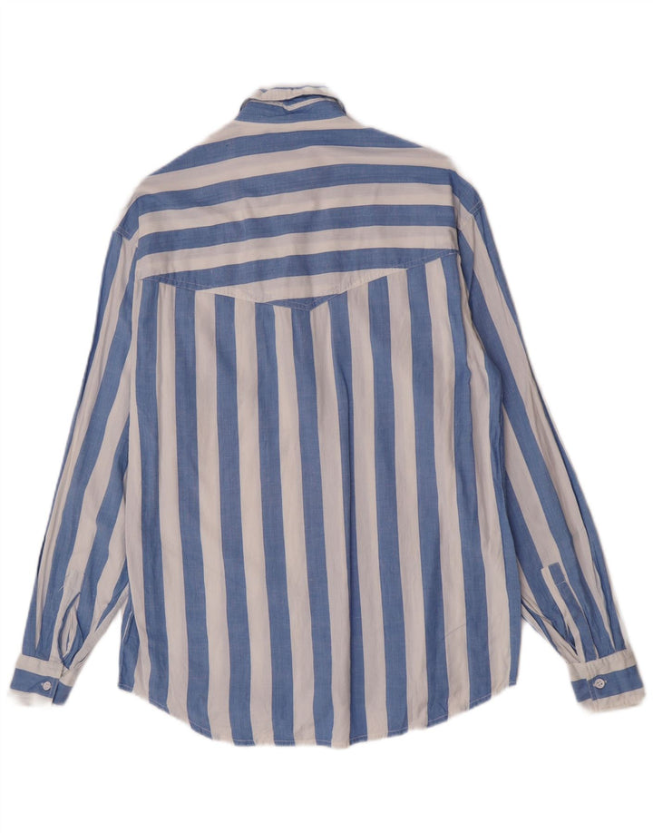 Vintage Mens Shirt Medium Blue Striped