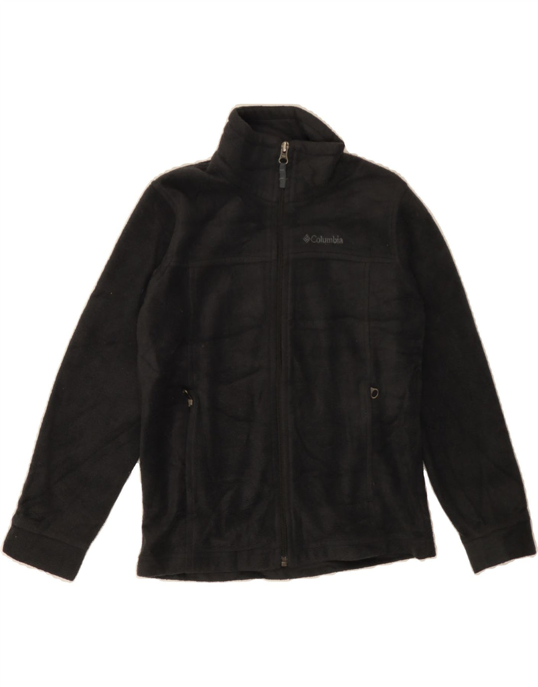 COLUMBIA Boys Fleece Jacket 7-8 Years Small Grey Polyester Vintage Columbia and Second-Hand Columbia from Messina Hembry 