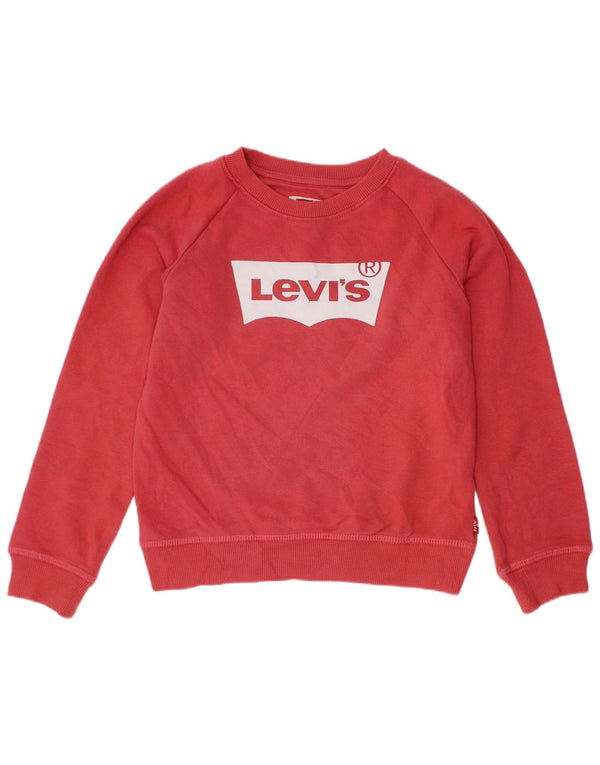 LEVI'S Girls Graphic Sweatshirt Jumper 5-6 Years Pink