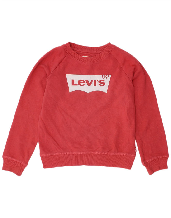LEVI'S Girls Graphic Sweatshirt Jumper 5-6 Years Pink
