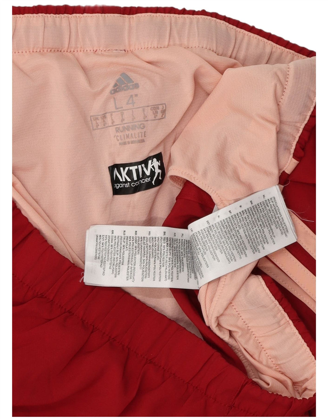 ADIDAS Womens Climalite Sport Shorts UK 14 Large Red Polyester