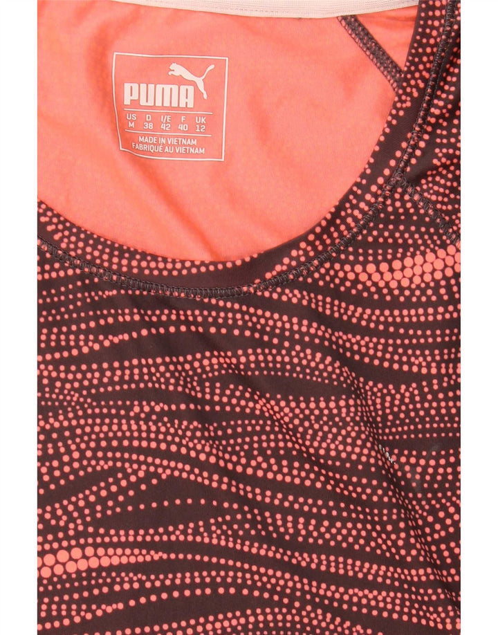 Puma Womens Abstract Pattern T-Shirt Top UK 12 Medium Multicoloured