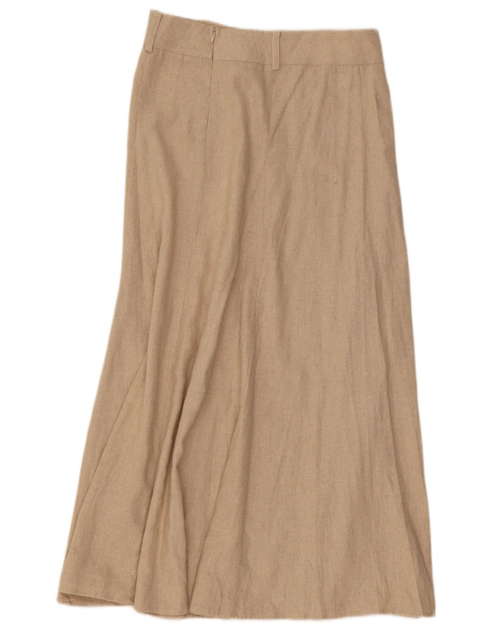 ZARA Womens Midi Skirt Medium W30 Beige Linen