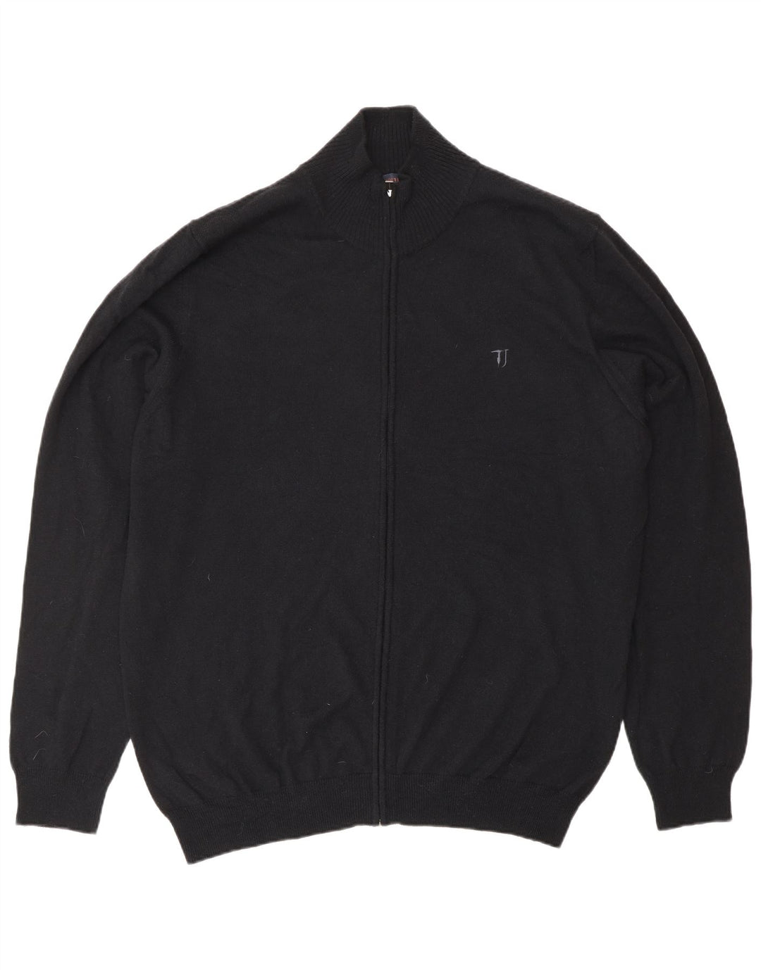 TRUSSARDI JEANS Mens Cardigan Sweater 3XL Black Wool