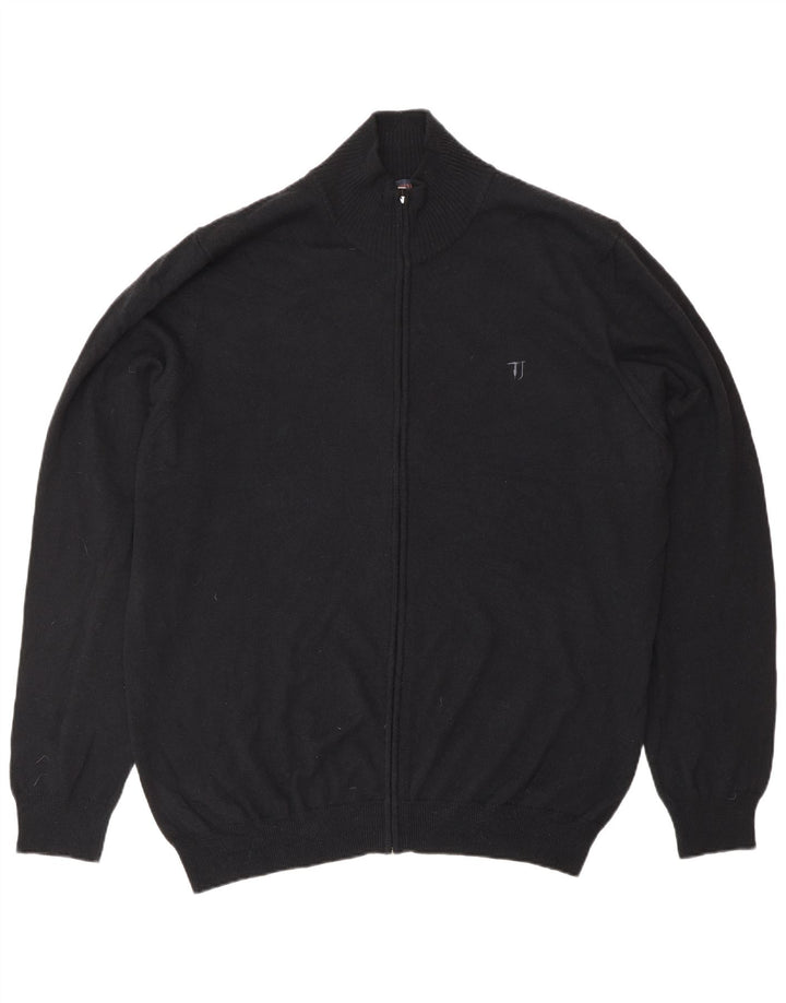 TRUSSARDI JEANS Mens Cardigan Sweater 3XL Black Wool