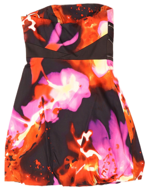Karen Millen Womens Strapless Dress UK 10 Small Multicoloured Tie Dye