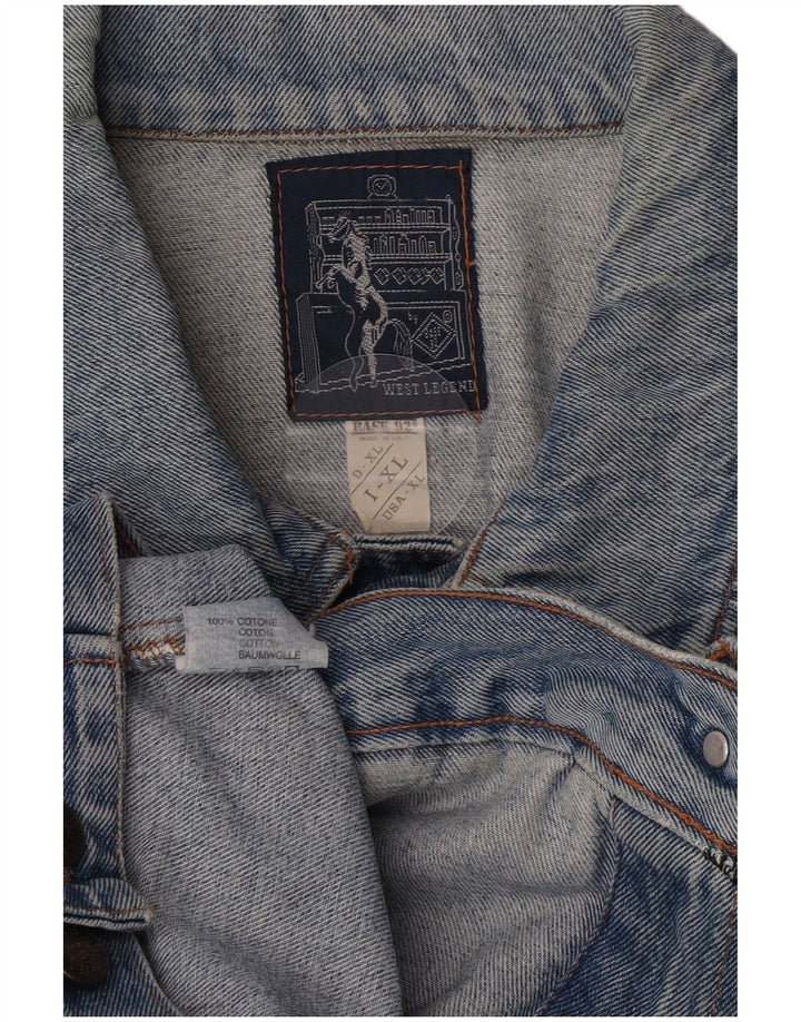 Base 92 Mens Denim Jacket UK 42 XL Blue Cotton